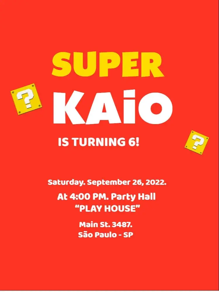 Invite Super Red With Stars editable and customizable