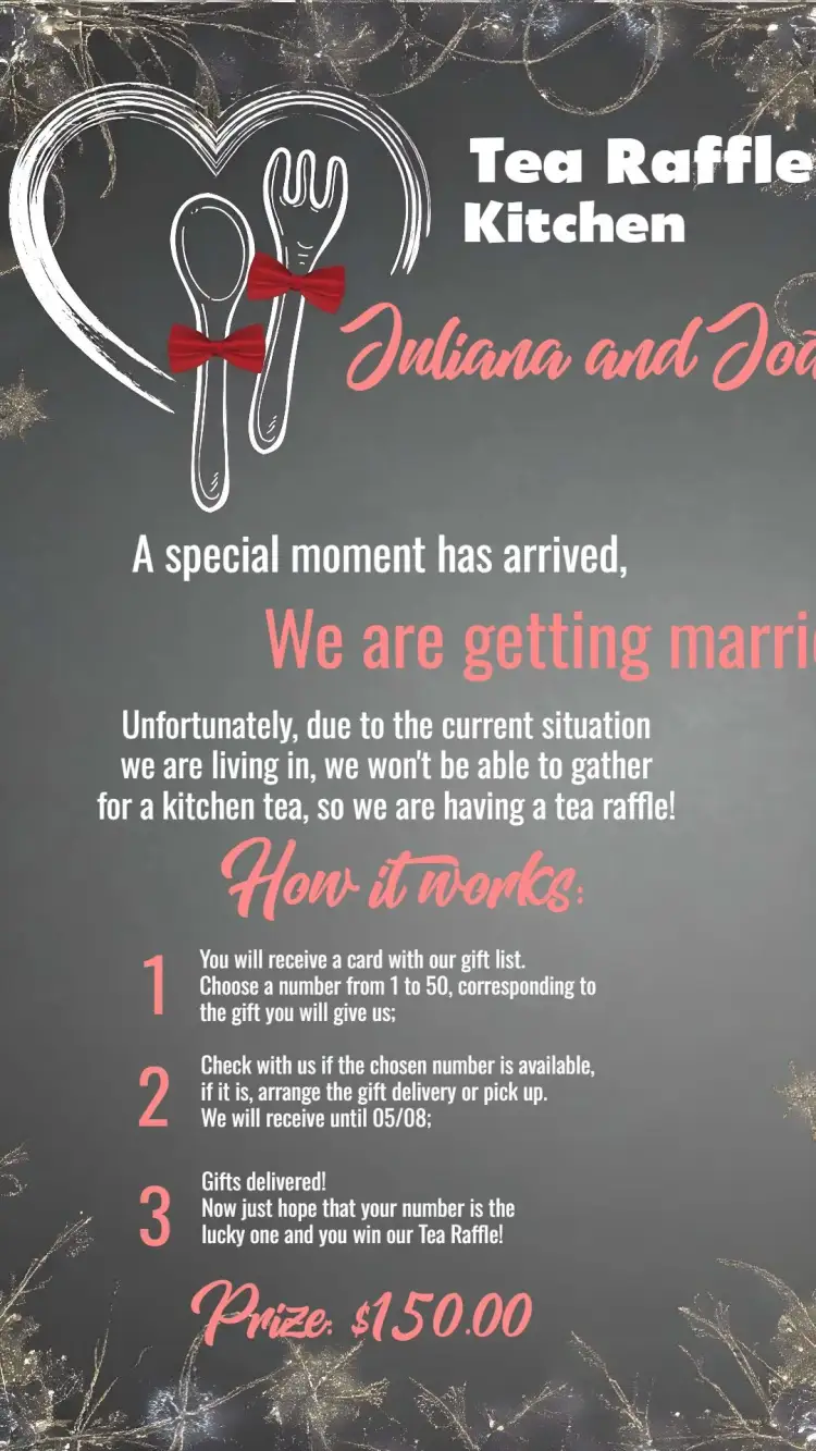 Invitation Lembrete De Chá Rifa Cozinha Quadro Negro Giz Cartela – Bridal Shower theme chalkboard, rustic, red and black, modern, cozy, minimalist