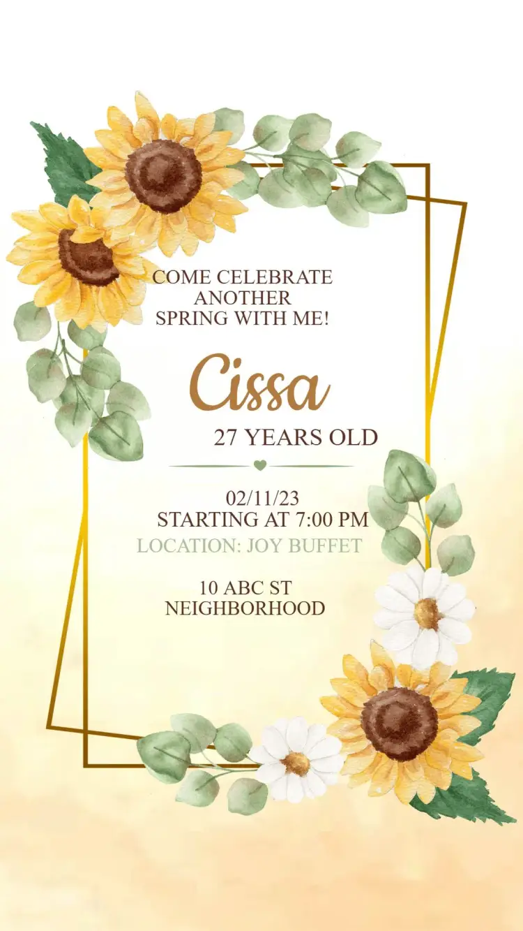 Invite Daisies Birthday Invitation editable and customizable