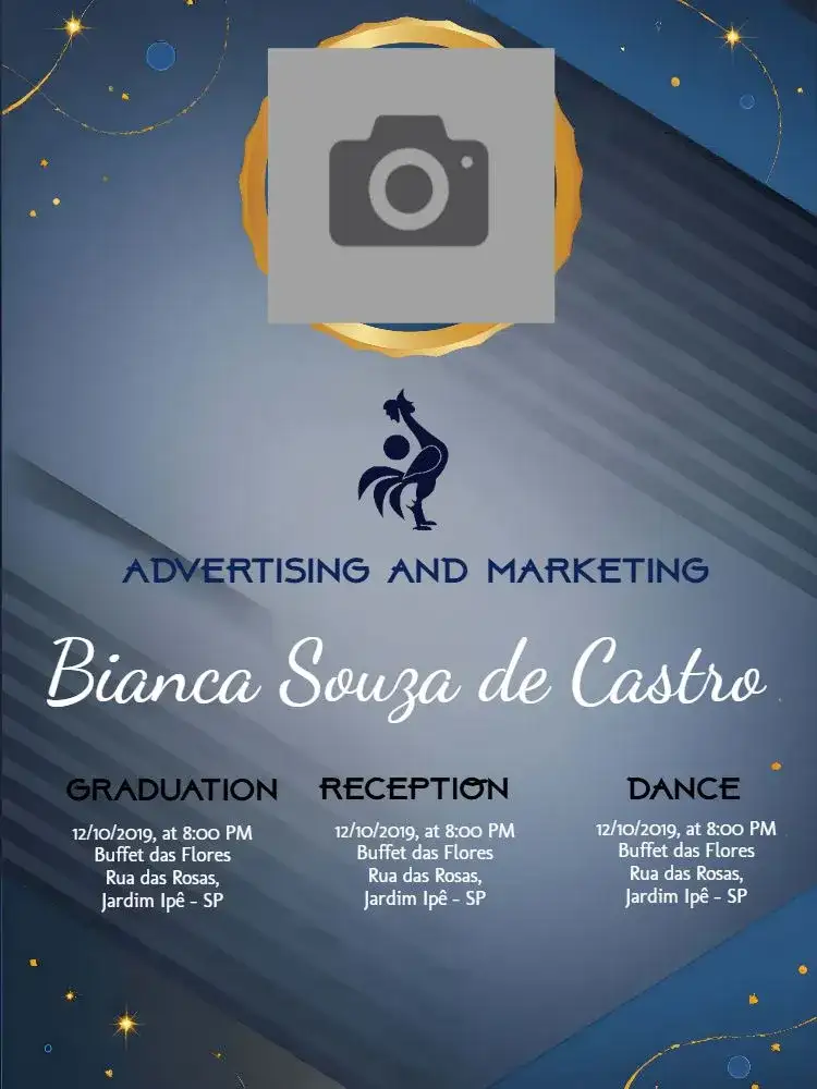 Graduation Advertising And Publicity With Golden Photo
