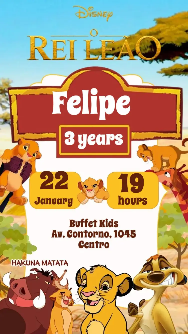 The Lion King invitation