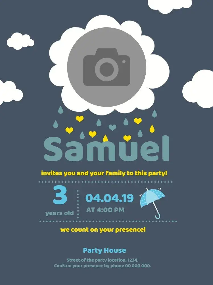 Rain of Love Boy 2 Face invitation