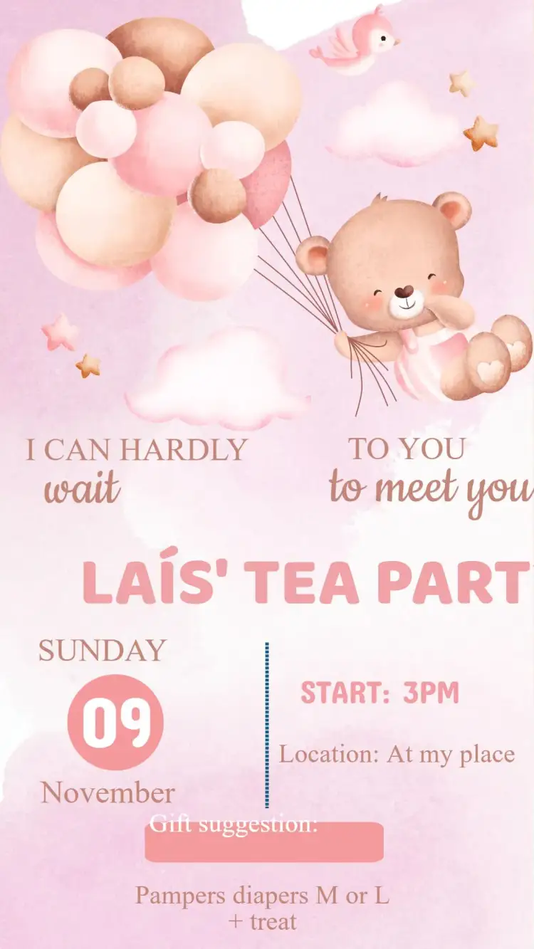 Invitation Pink Baby Shower Invitation – Diaper Shower theme soft pink, floral, delicate, modern, childish, elegant