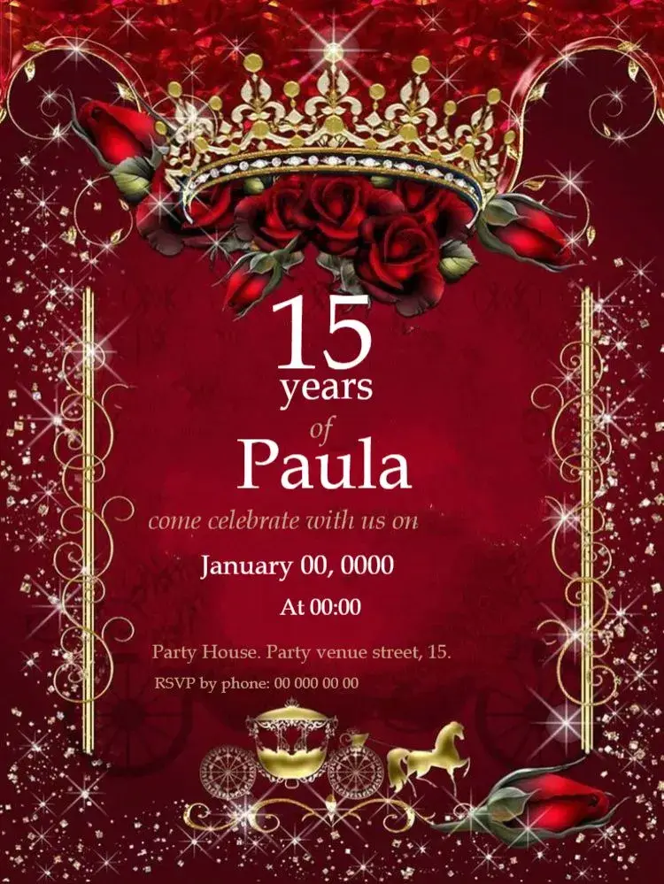 Invite 15 Years With Gift List Party editable and customizable