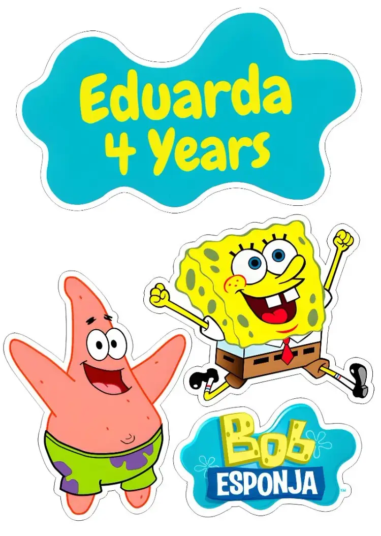 Invite SpongeBob Cake Topper editable and customizable