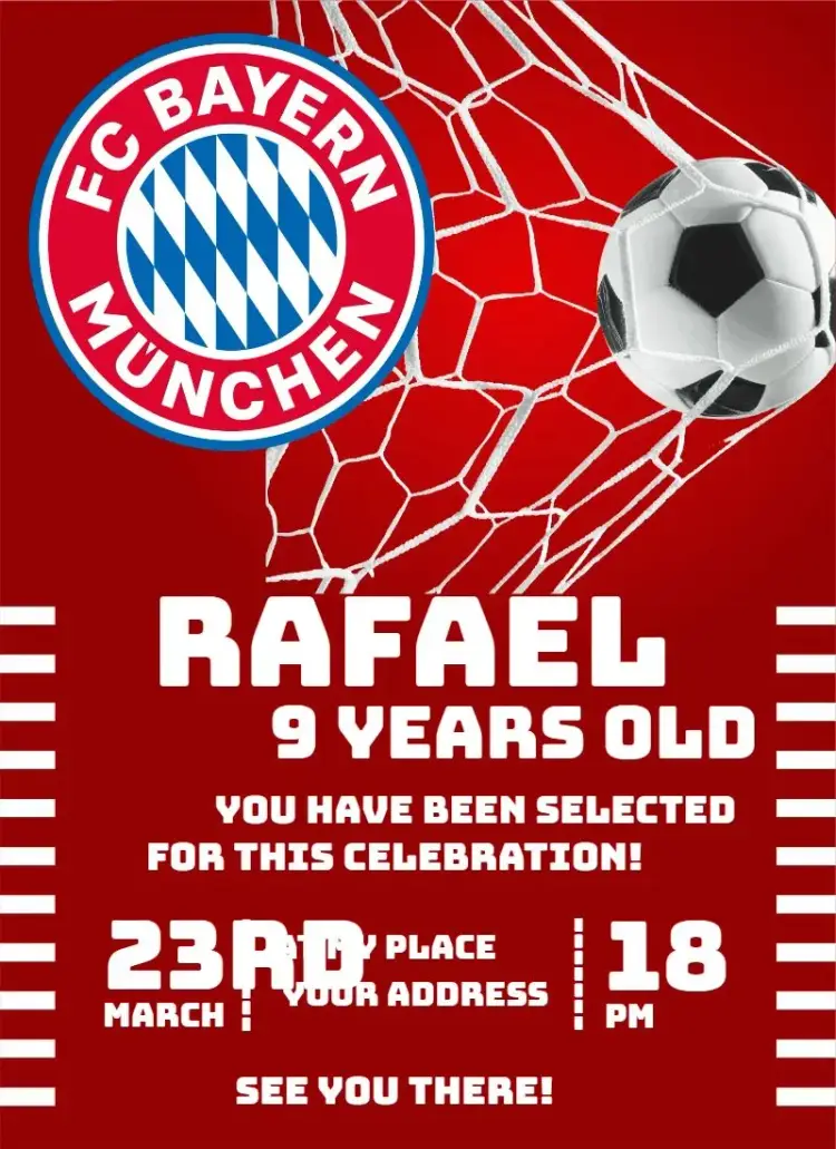 Invite Bayern Munich editable and customizable