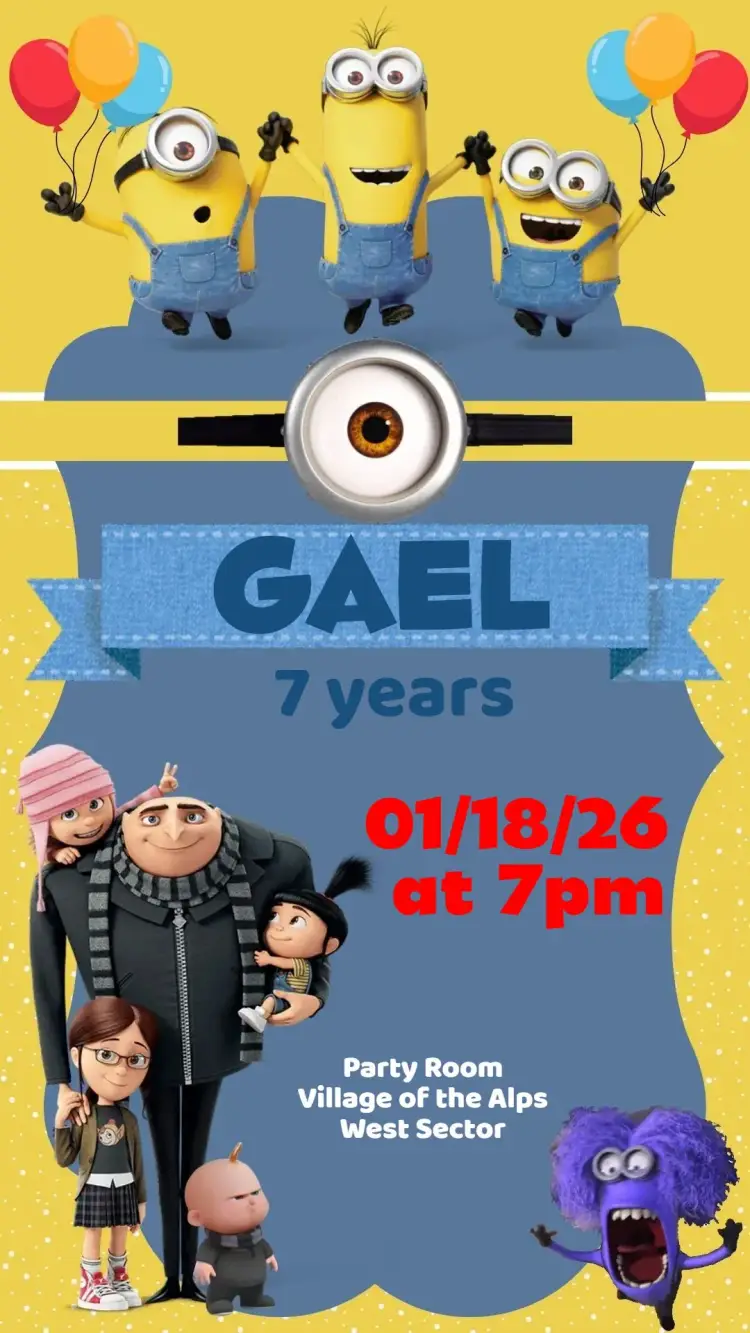 Despicable Me invitation