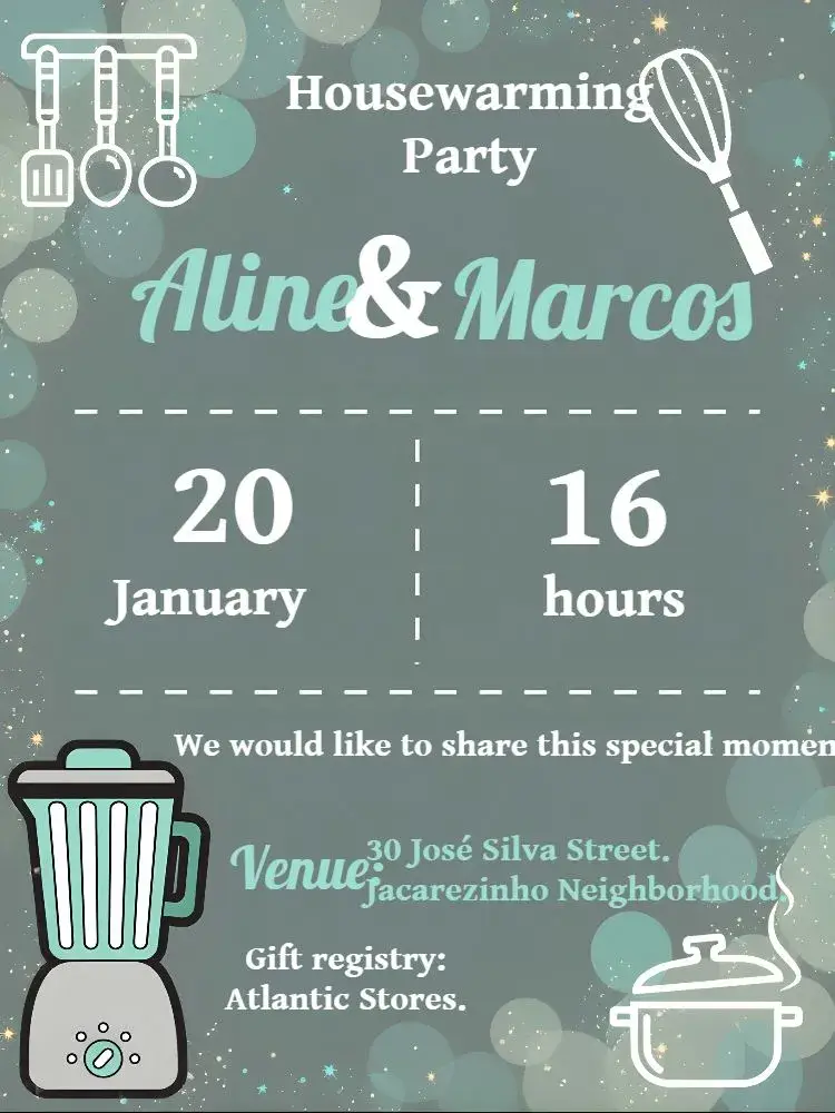 New Home Tea Party Shell invitation