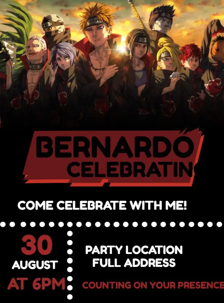 Akatisuki Naruto Anime invitation