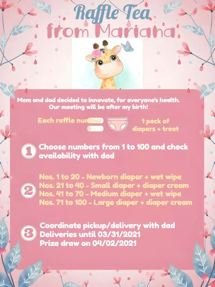 Invitation Red Giraffe Raffle Tea – Raffle Tea theme colorful, safari-themed, animals, modern, childlike
