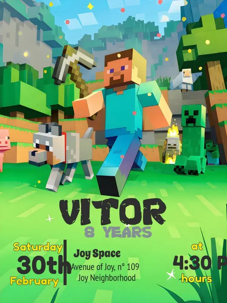 Minecraft Balls invitation