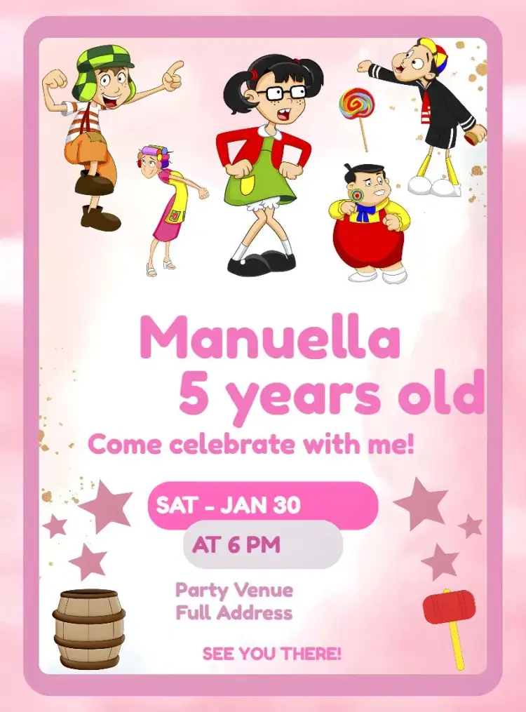 Turma Do Chaves Menina invitation