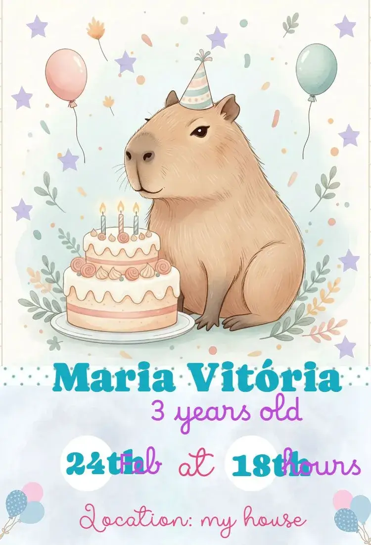 Capybara Invitation