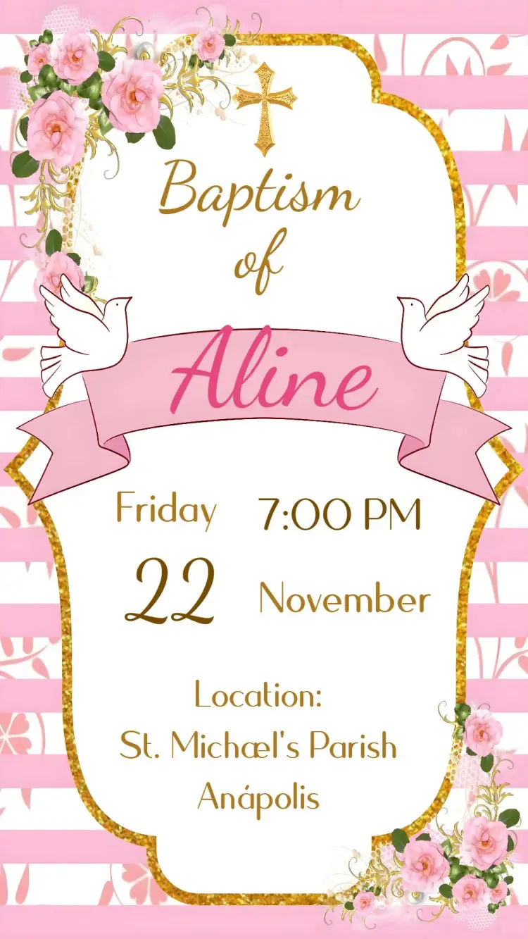 Girl's Baptism invitation