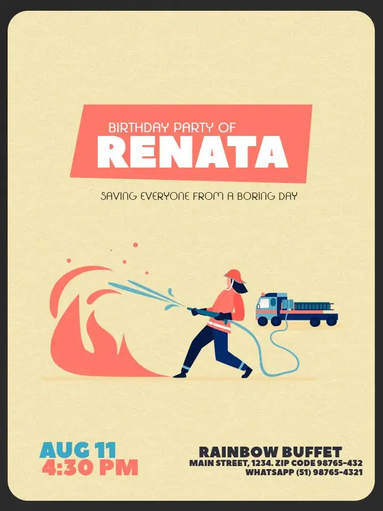 Firefighters Party invitation