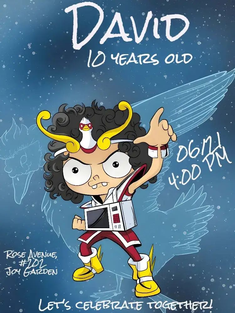 Invitation Irmão Do Jorel Cartoon – Kids' Birthday Party theme fun, colorful, playful, modern, childlike, thematic