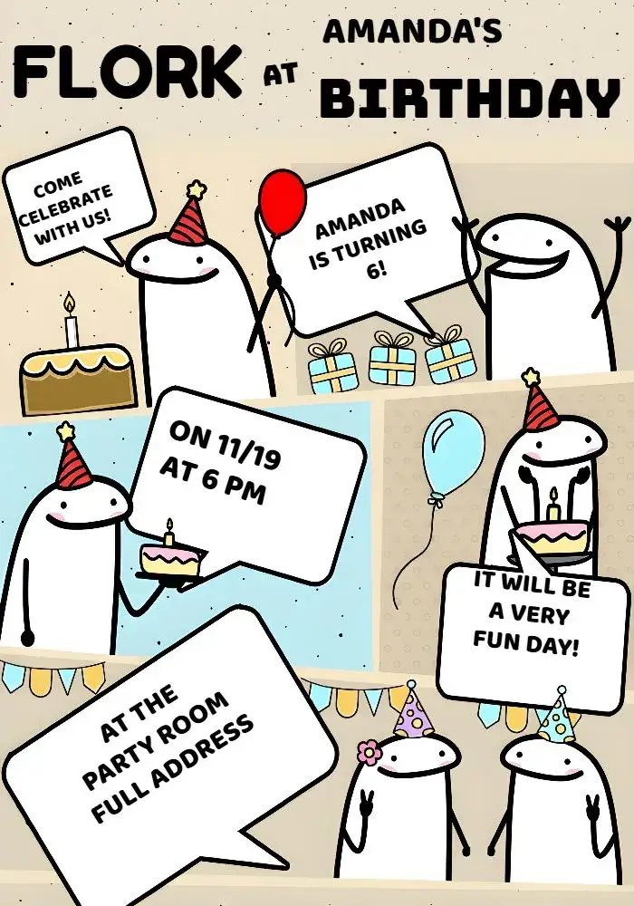 Flork Pink invitation