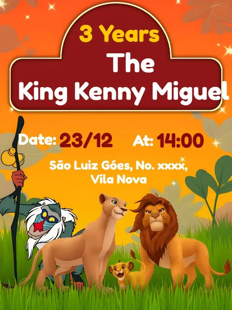The Red Lion King... invitation