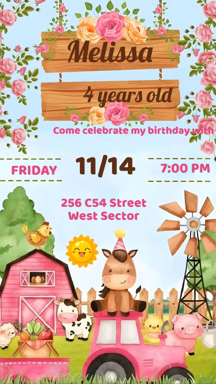 Farm Theme invitation