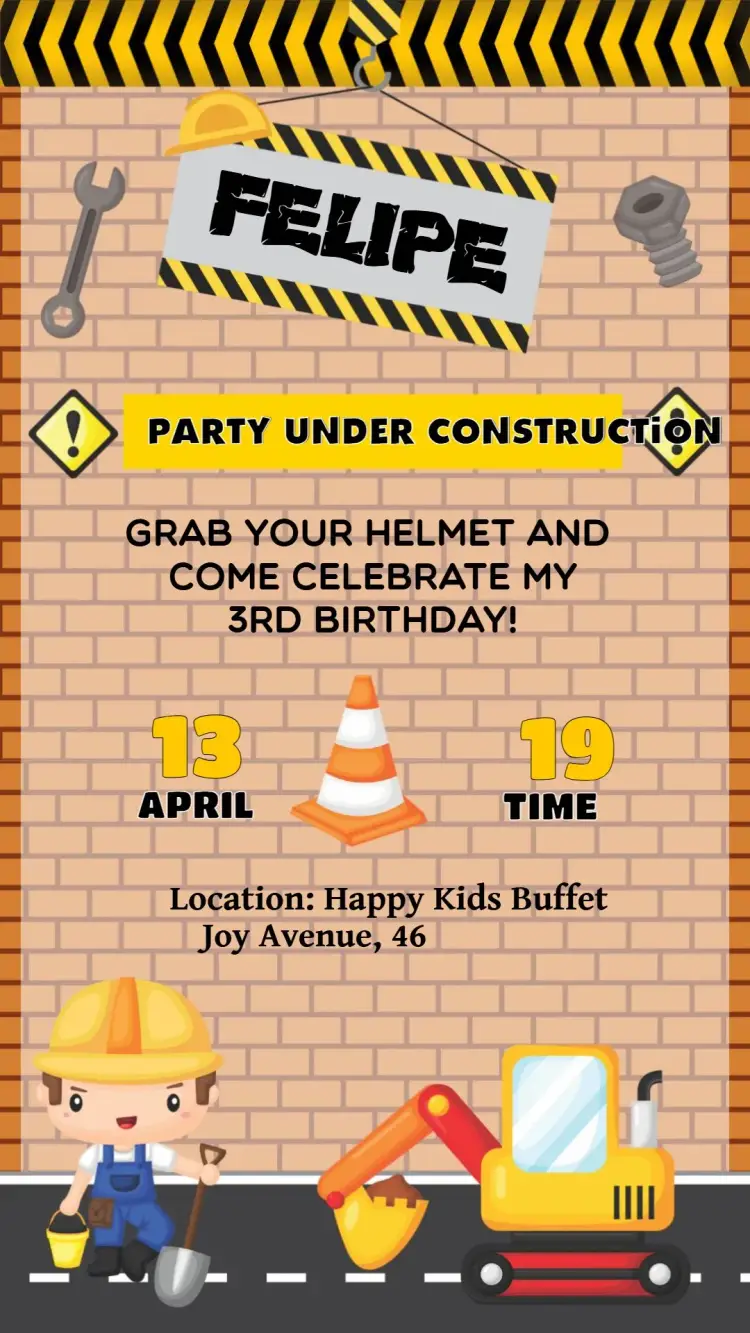 Dump Truck Construction invitation