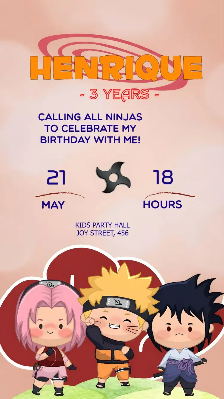 Naruto Toy Infantil invitation