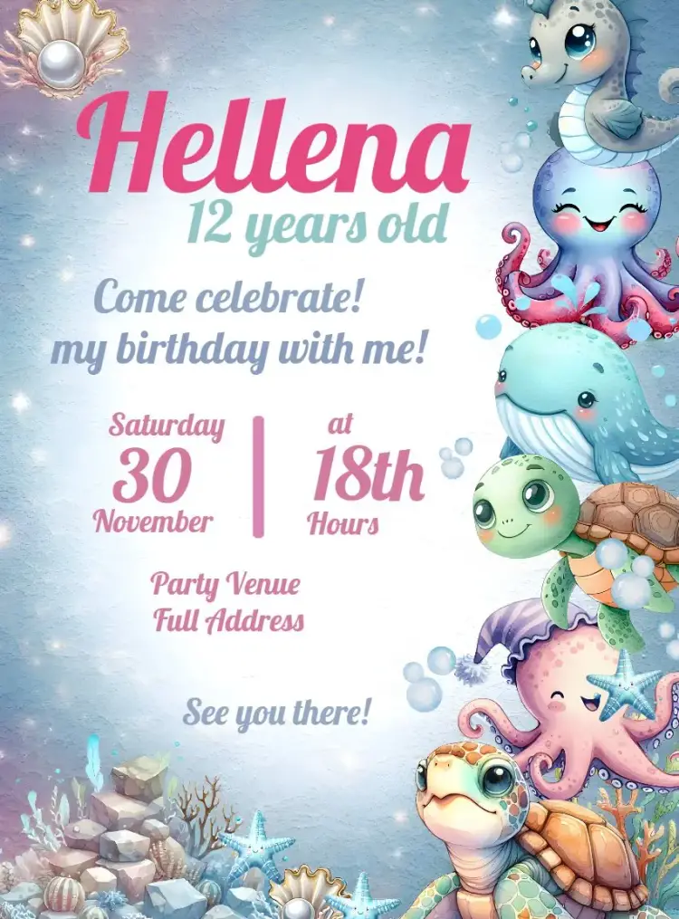Under the Sea Whale invitation