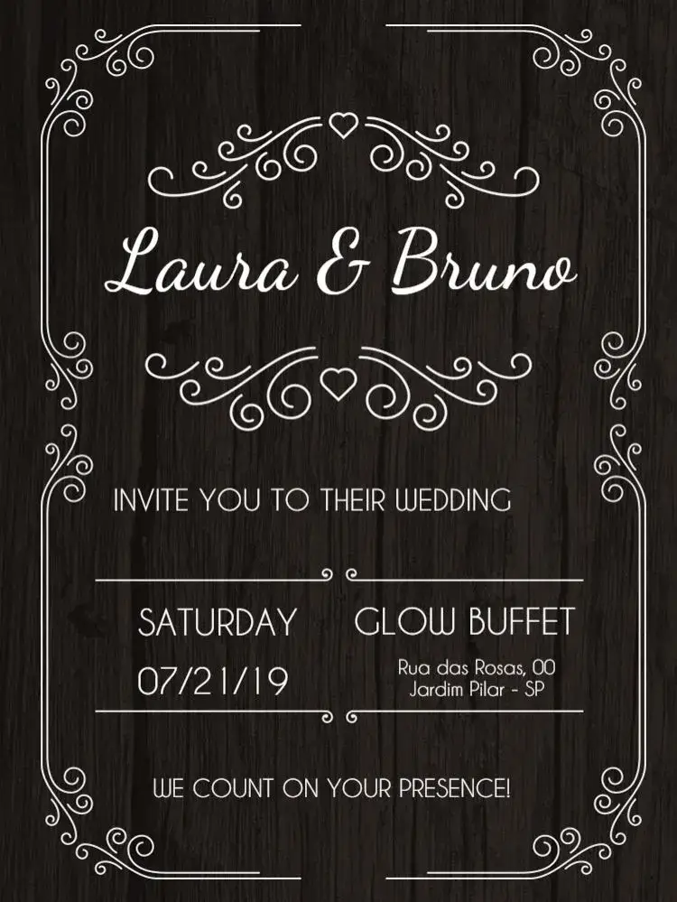Rustic Custom Wedding invitation