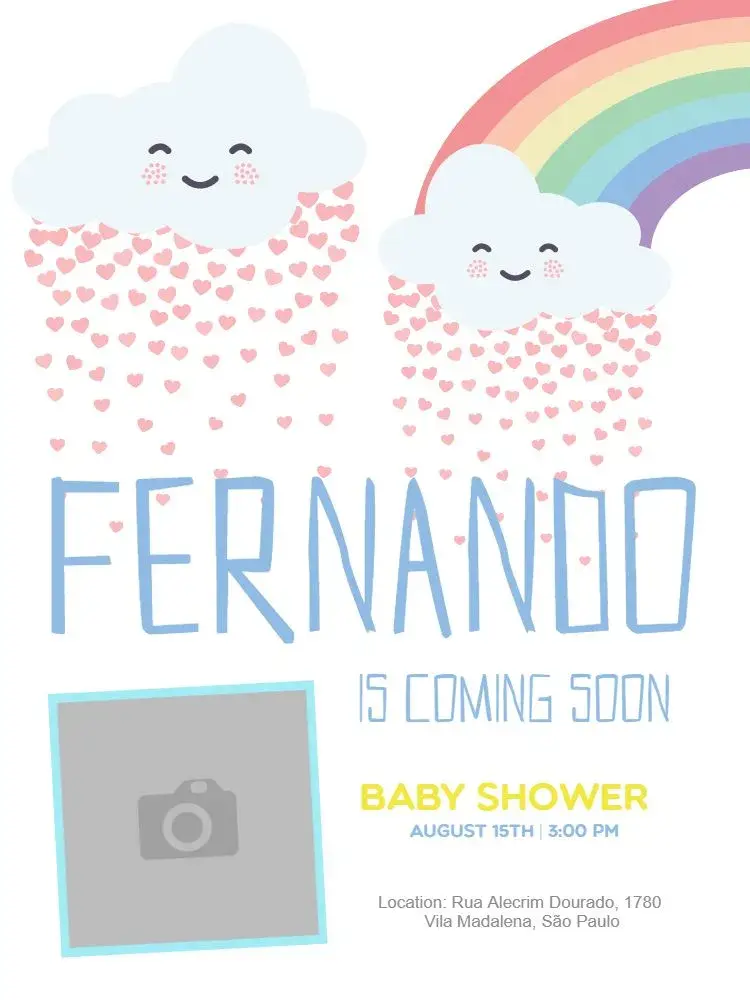 Diaper Shower Photo invitation