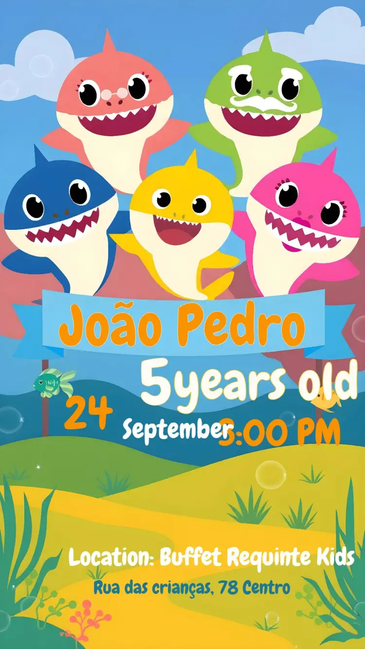 Baby Shark invitation