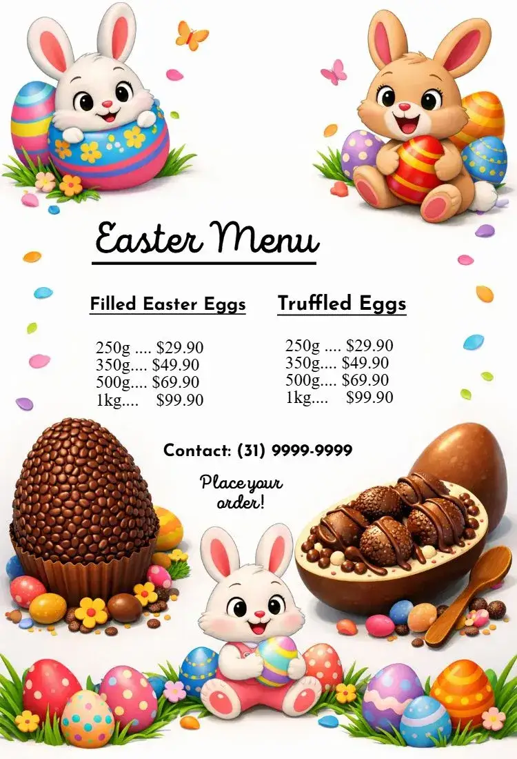 Invitation Easter Menu – Most searched for theme pastel, floral, minimalist, vintage, colorful, modern