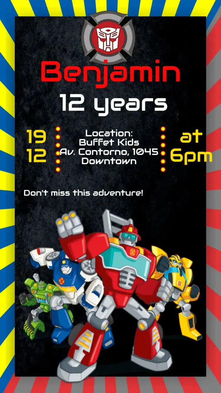 Transformers invitation