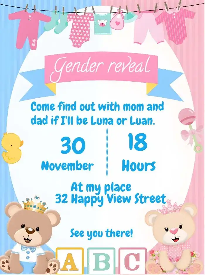 Teddy Bear Royalty Baby Boy Gender Reveal Tea Party