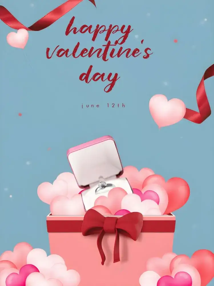 Invitation Valentine's Day Lovers Post – Most searched for theme romantic, red, hearts, modern, vibrant