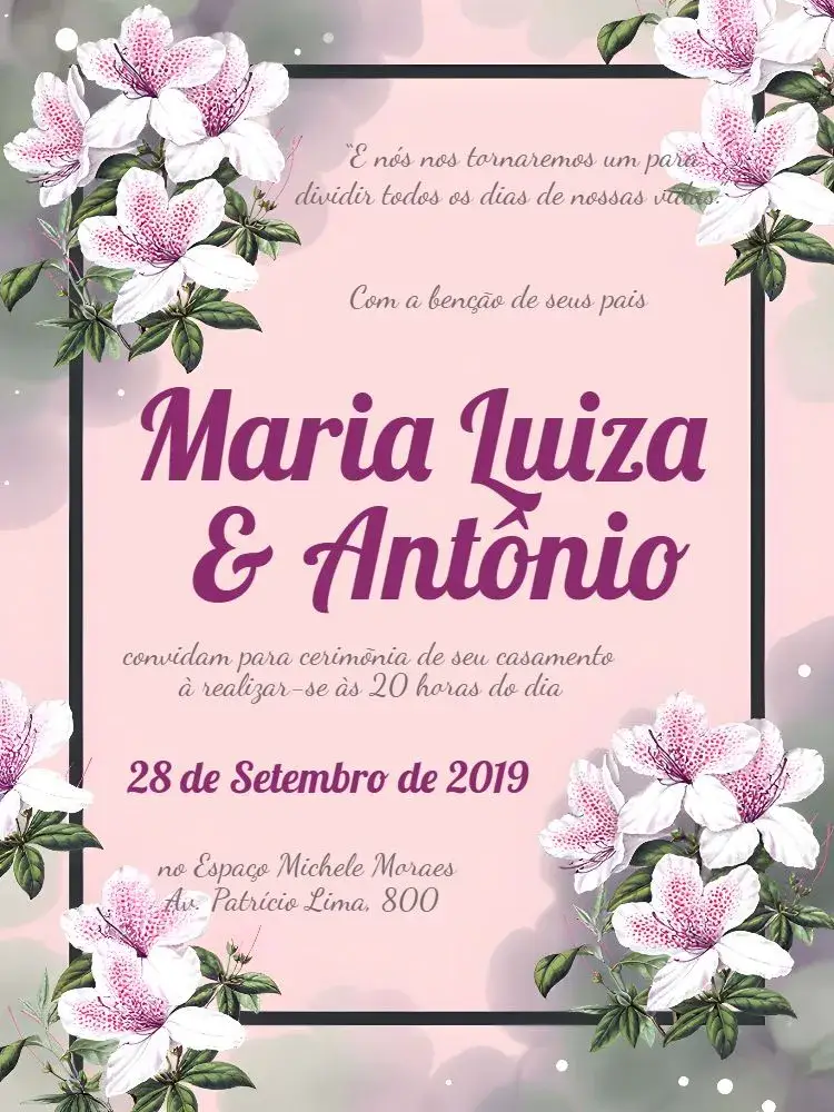Floral Wedding - Purple Lilac invitation