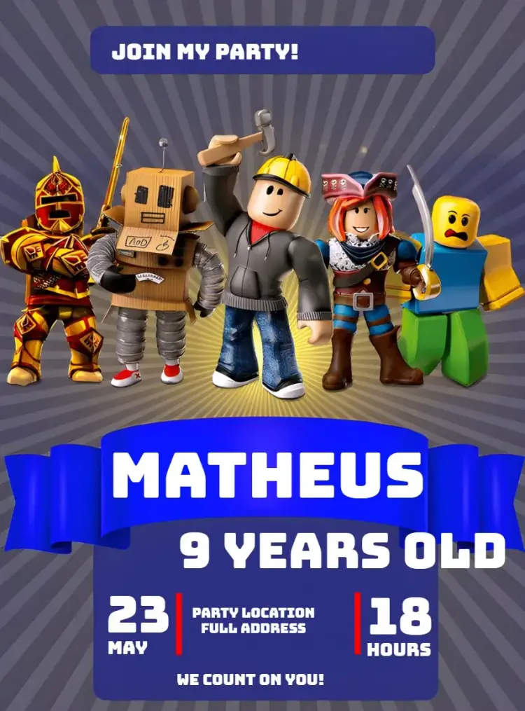 Roblox Boy invitation
