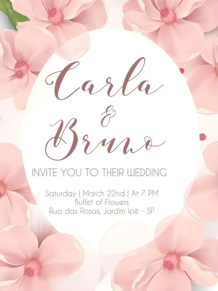 Pink Floral Wedding invitation