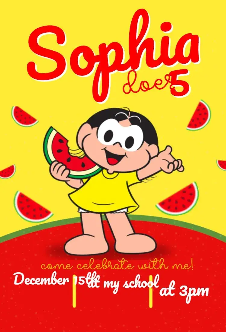 Magali from Monica's Gang invitation