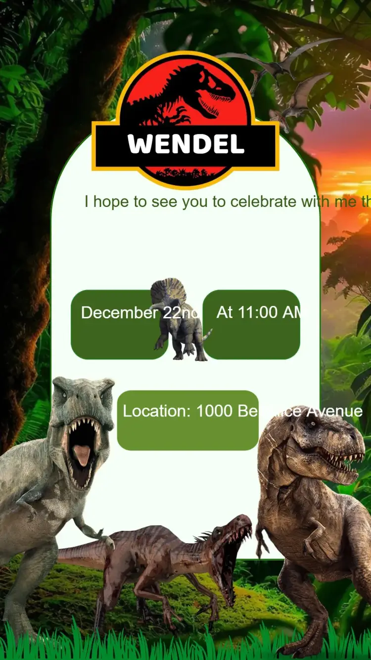 Dinosaur Birthday Invitation