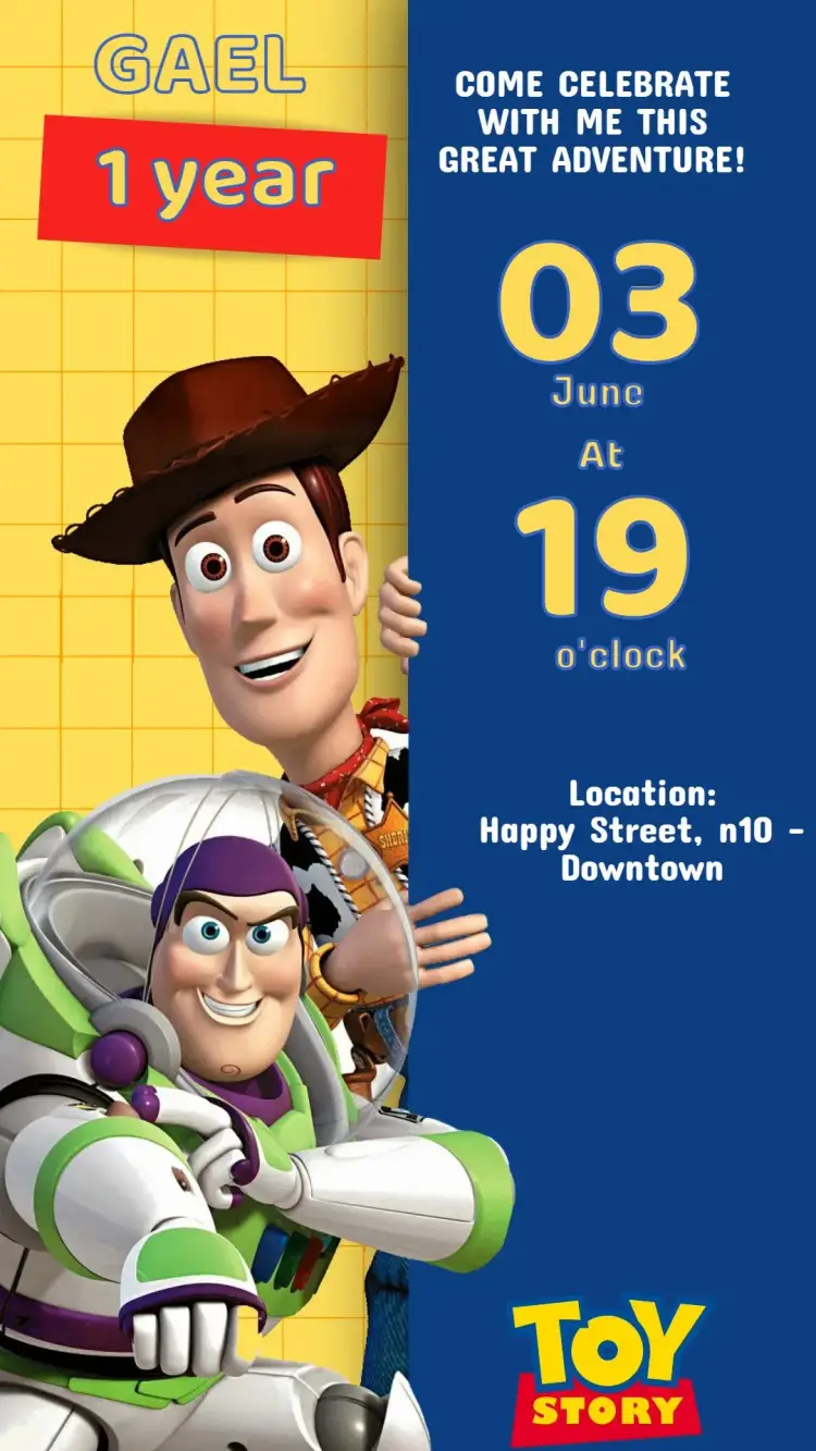 Toy Story Birthday Invitation