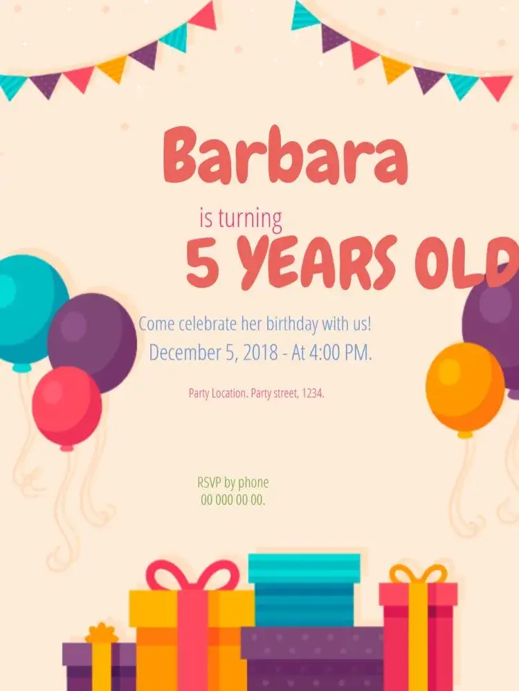 Balloons And Banners Digital invitation