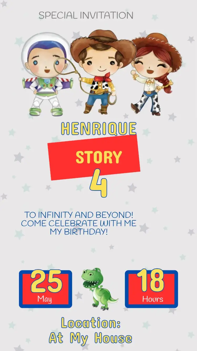 Toy Story Kids Birthday Invitation