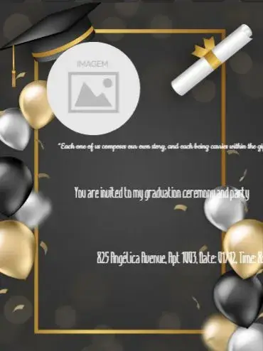 Golden Photo Graduation invitation