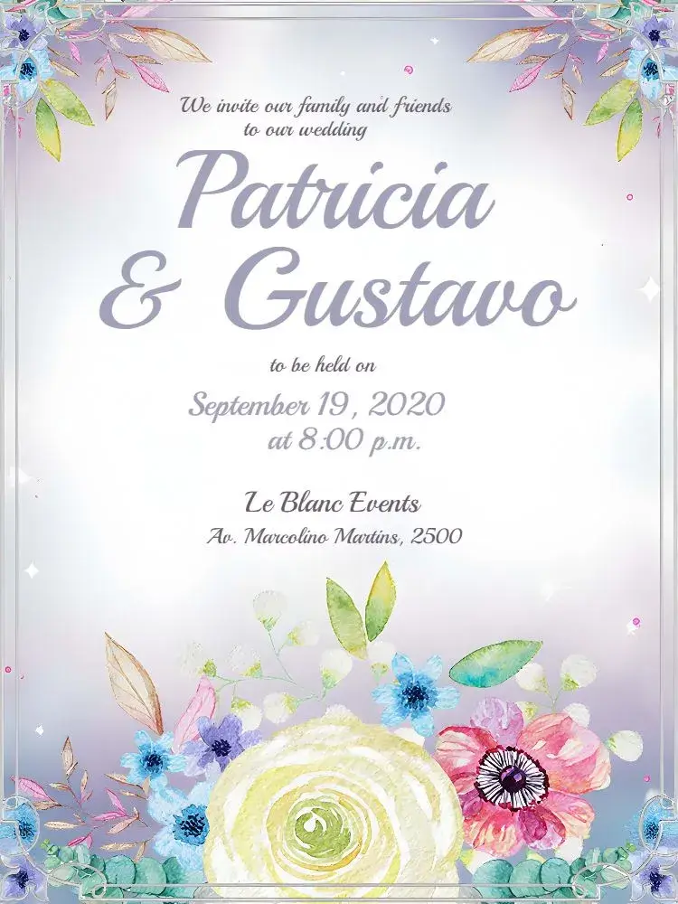Watercolor Floral Wedding Aquarelle invitation