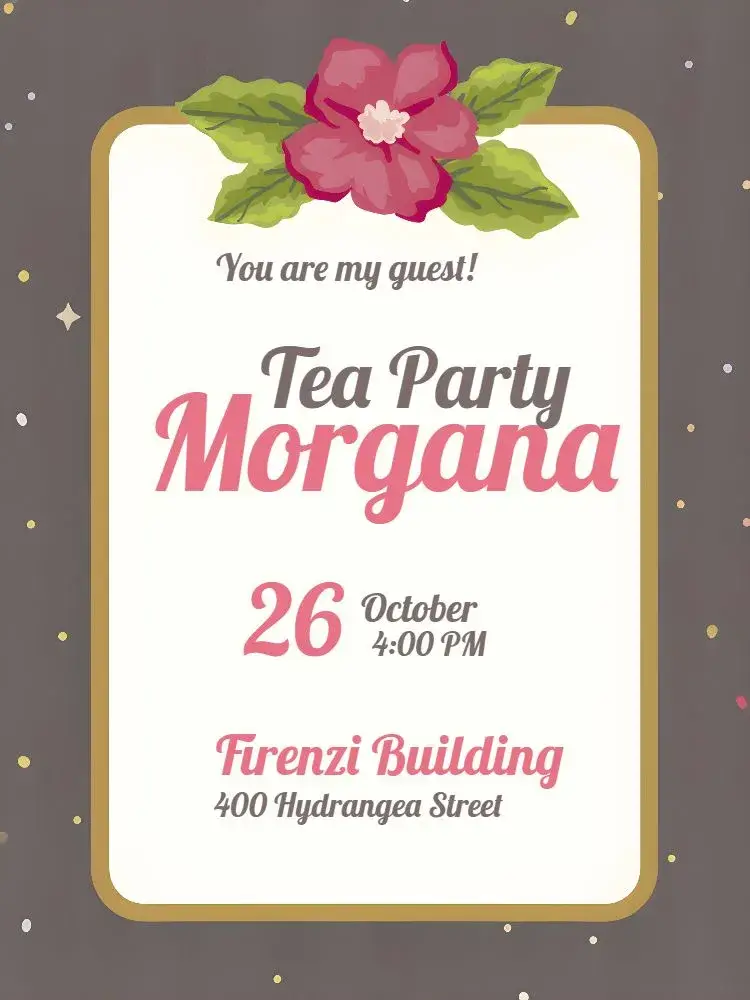 Bridal Tea Party Flowers Template invitation