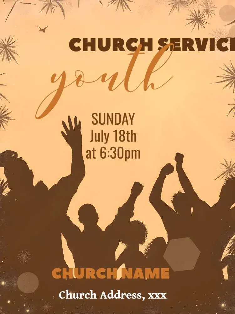 Young Adult Worship Art Flyer invitation