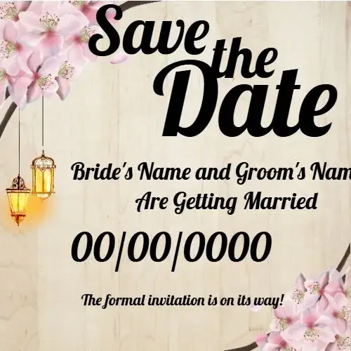 Invite Save The Date Floral Digital editable and customizable