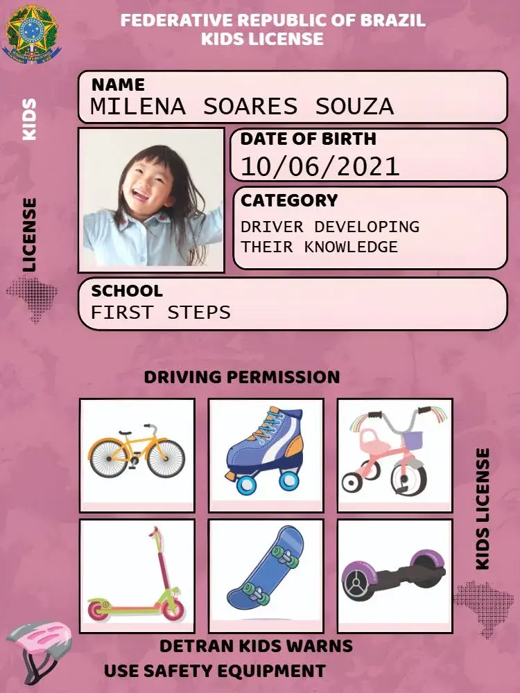 Children's Traffic Driver's License Girl invitation