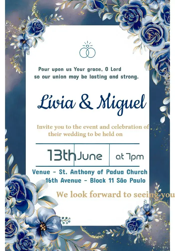 Floral Wedding Couple invitation