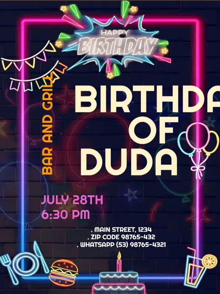 Happy To Edit Purple invitation
