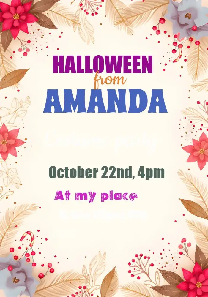 Invitation Neon Halloween Day – Commemorative Dates theme neon, spooky, modern, colorful, fun, themed